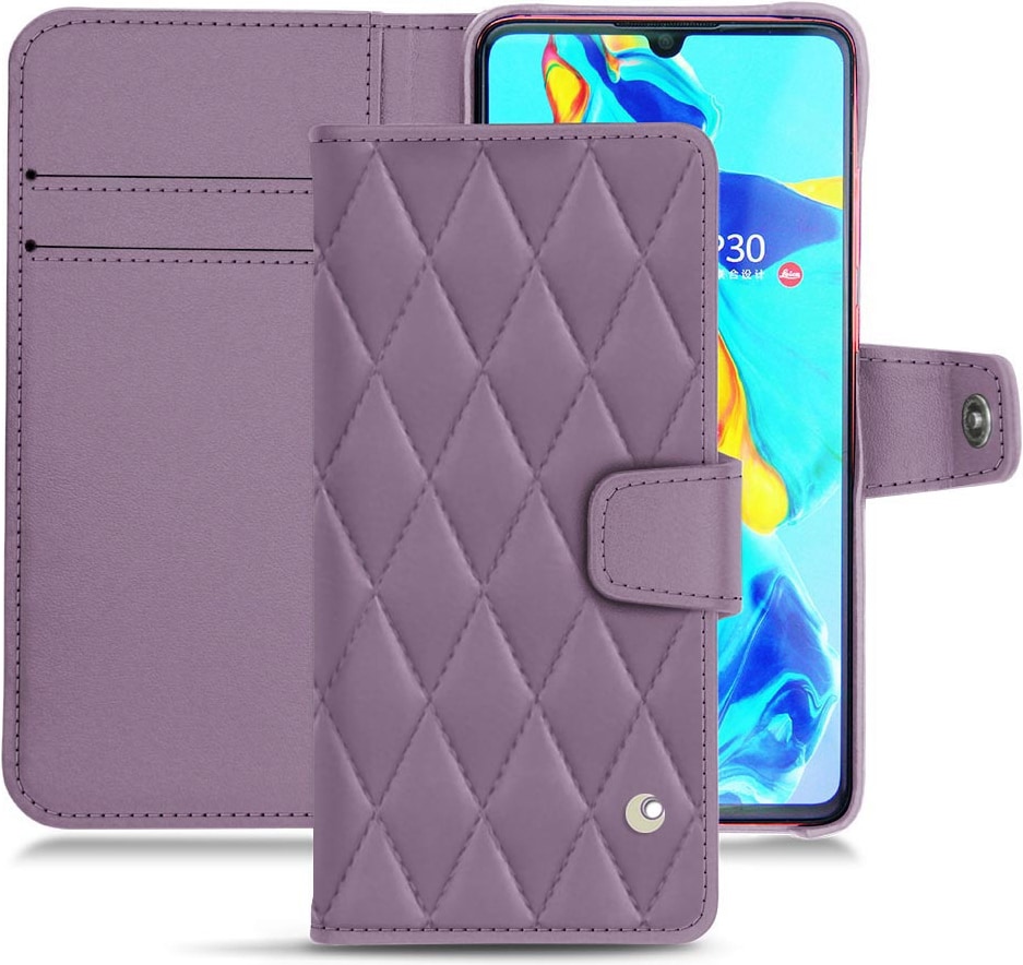 Noreve Lederschutzhülle Wallet (Huawei P30), Smartphone Hülle, Violett