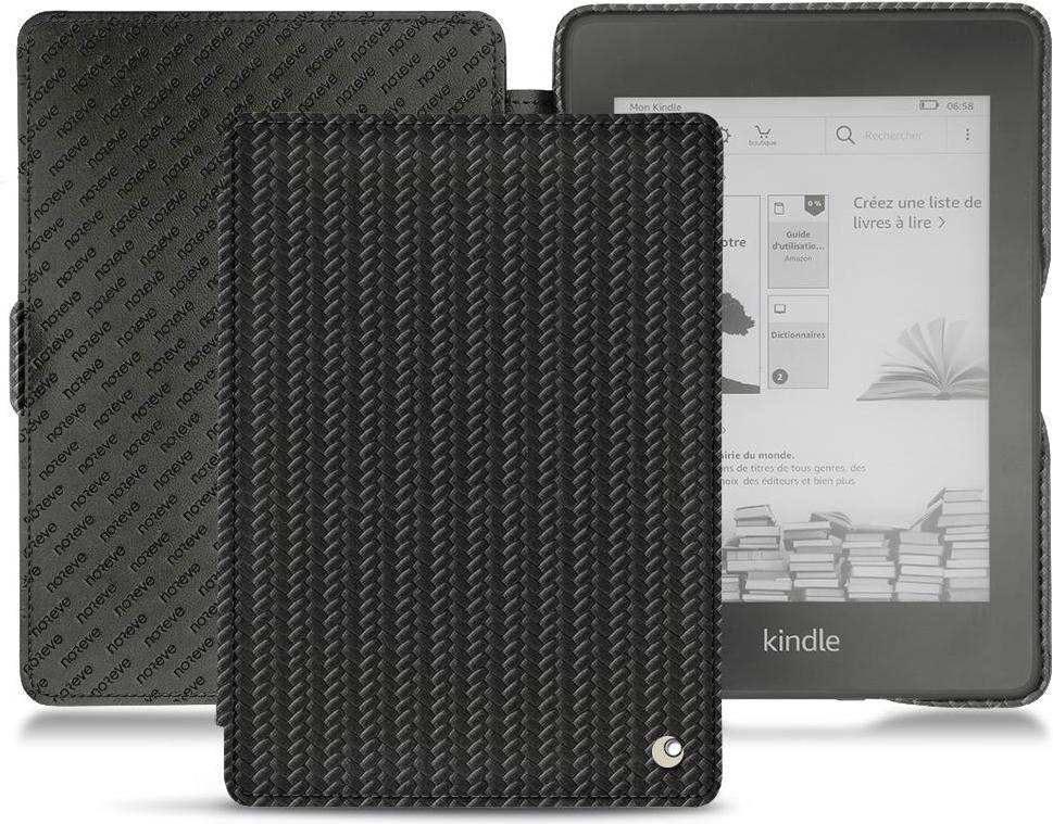 Noreve Lederschutzhülle horizontal (Kindle Paperwhite 2018), Tablet Hülle, Schwarz