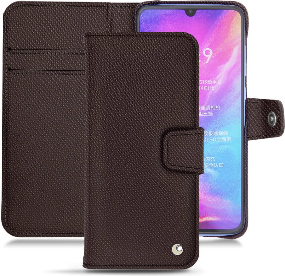 Noreve Lederschutzhülle Wallet (Xiaomi Mi 9), Smartphone Hülle, Braun