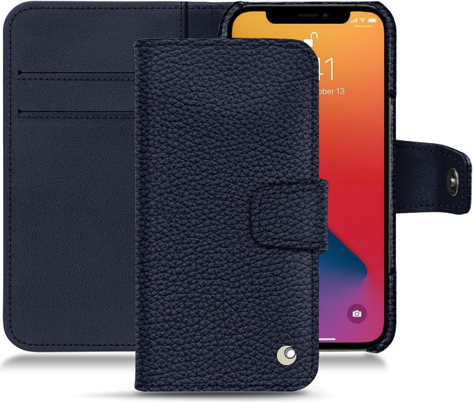 Noreve Lederschutzhülle Wallet (iPhone 13 Pro), Smartphone Hülle, Violett