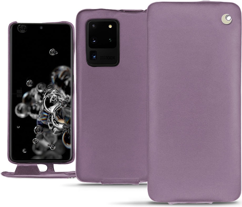 Noreve Lederschutzhülle vertikal (Galaxy S20 Ultra 5G), Smartphone Hülle, Violett