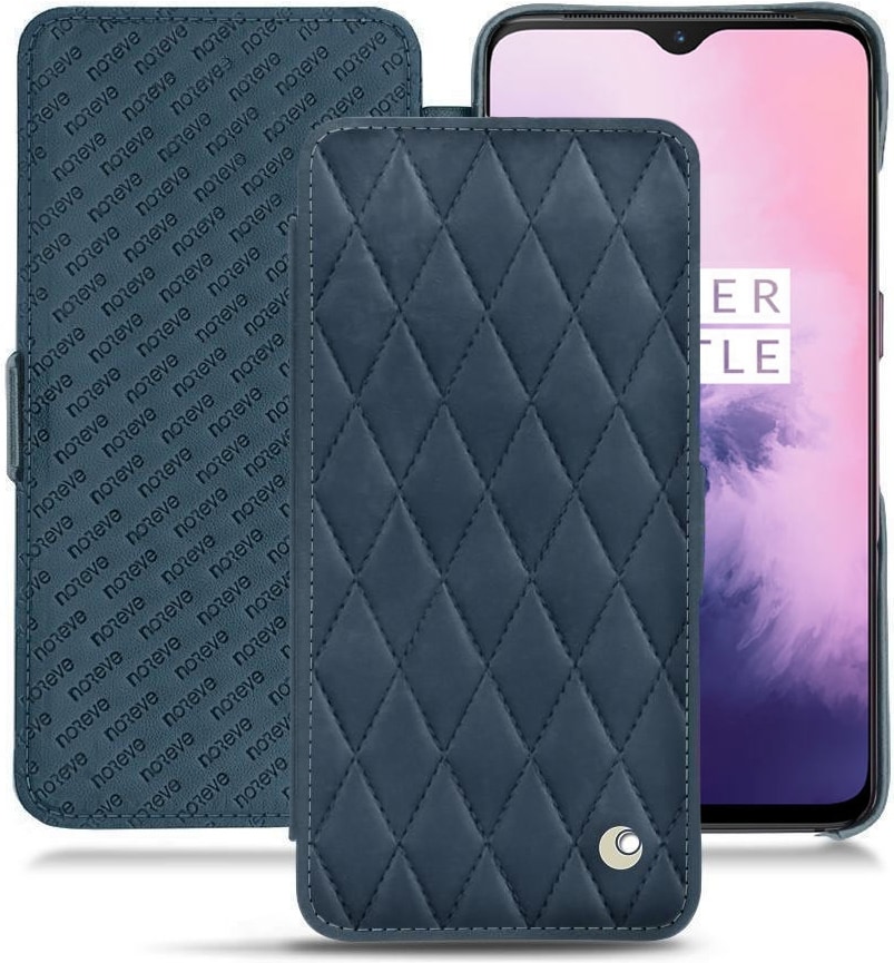 Noreve Lederschutzhülle horizontal (OnePlus 7), Smartphone Hülle, Blau