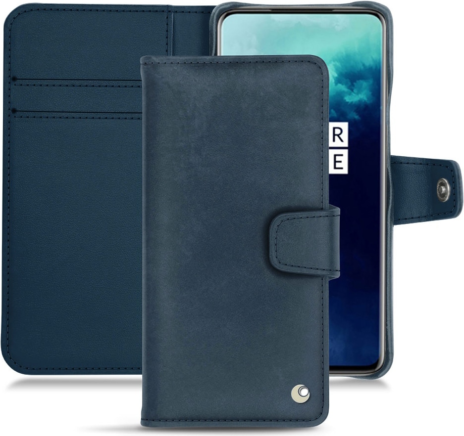 Noreve Lederschutzhülle Wallet (OnePlus 7T Pro), Smartphone Hülle, Blau