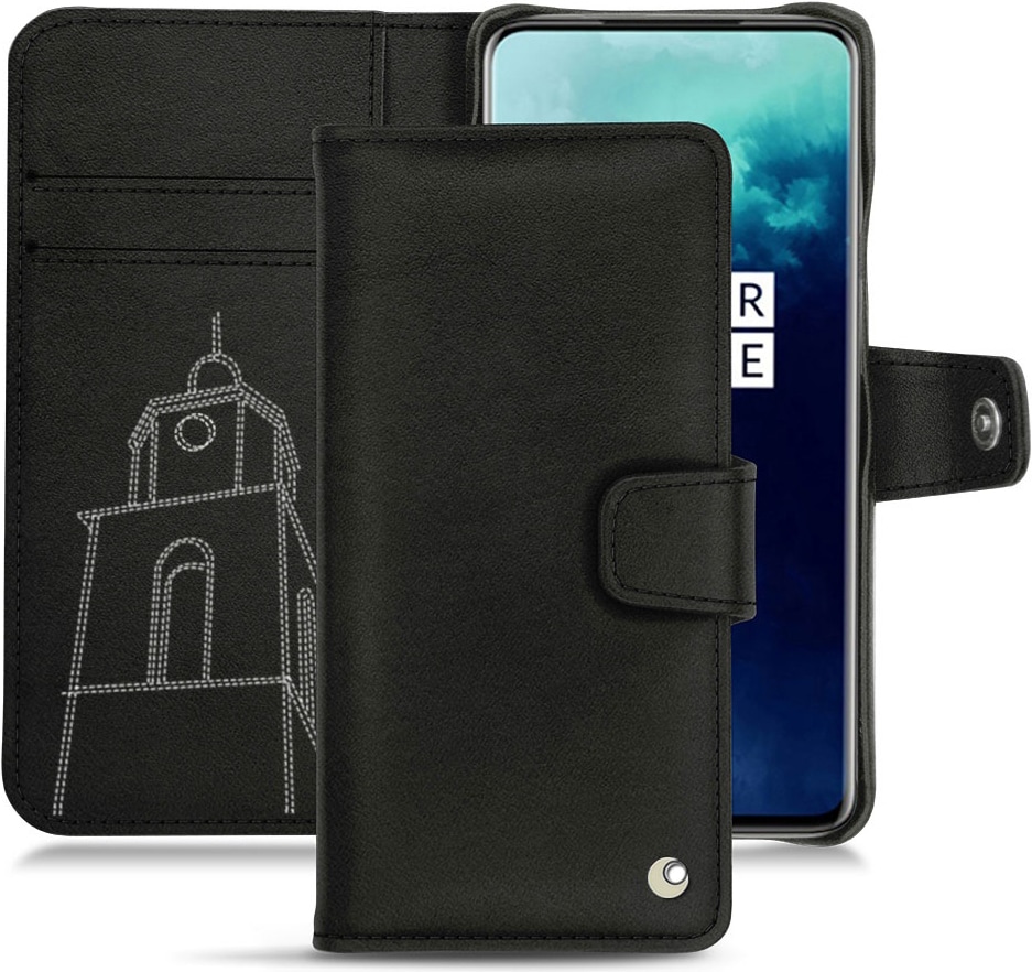 Noreve Lederschutzhülle Wallet (OnePlus 7T Pro), Smartphone Hülle, Schwarz