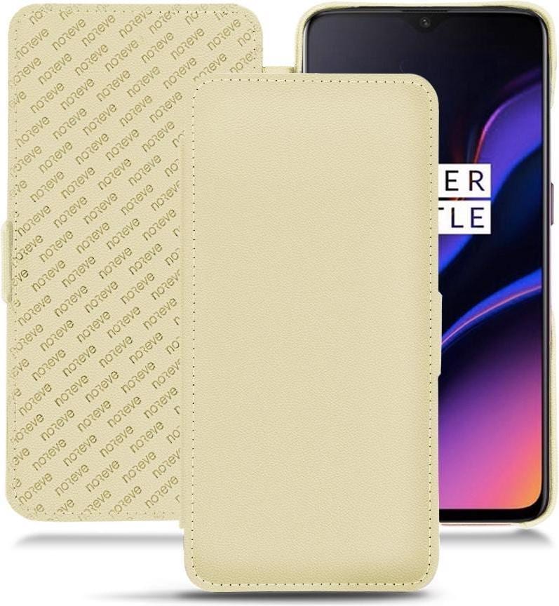 Noreve Lederschutzhülle horizontal (OnePlus 6T), Smartphone Hülle, Beige