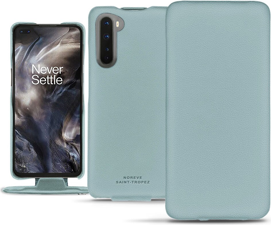 Noreve Lederschutzhülle vertikal (OnePlus Nord), Smartphone Hülle, Blau