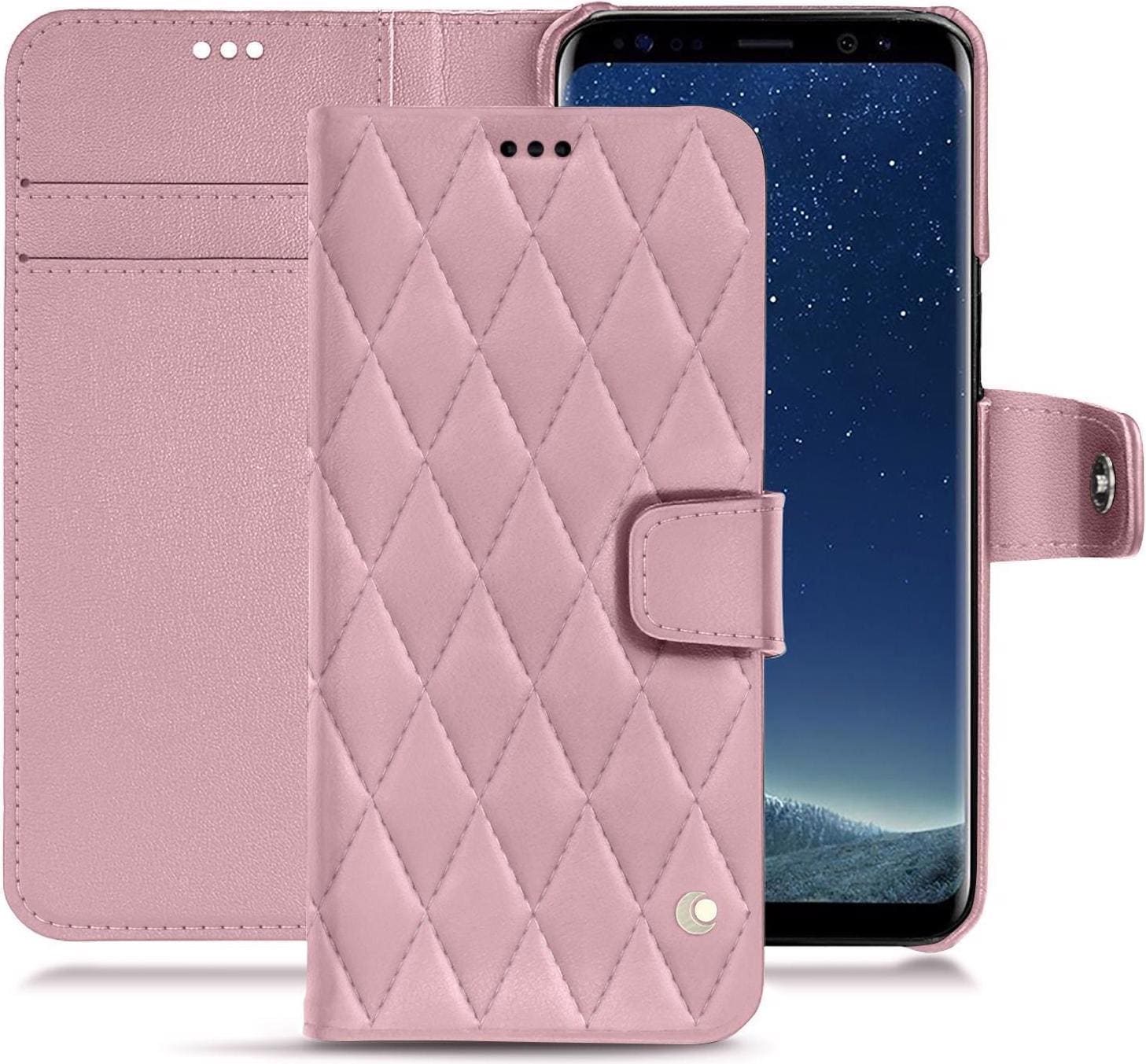 Noreve Lederschutzhülle Wallet (Galaxy S8+), Smartphone Hülle, Rosa