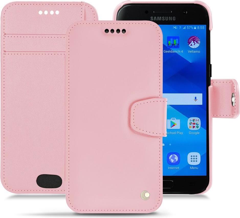 Noreve Lederschutzhülle Wallet (Galaxy A3 (2017)), Smartphone Hülle, Rosa