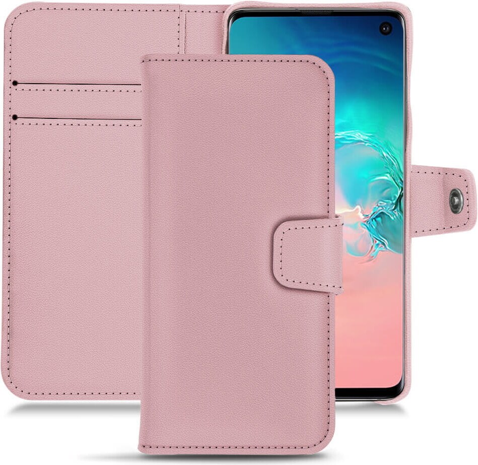 Noreve Lederschutzhülle Wallet (Galaxy S10e), Smartphone Hülle, Rosa