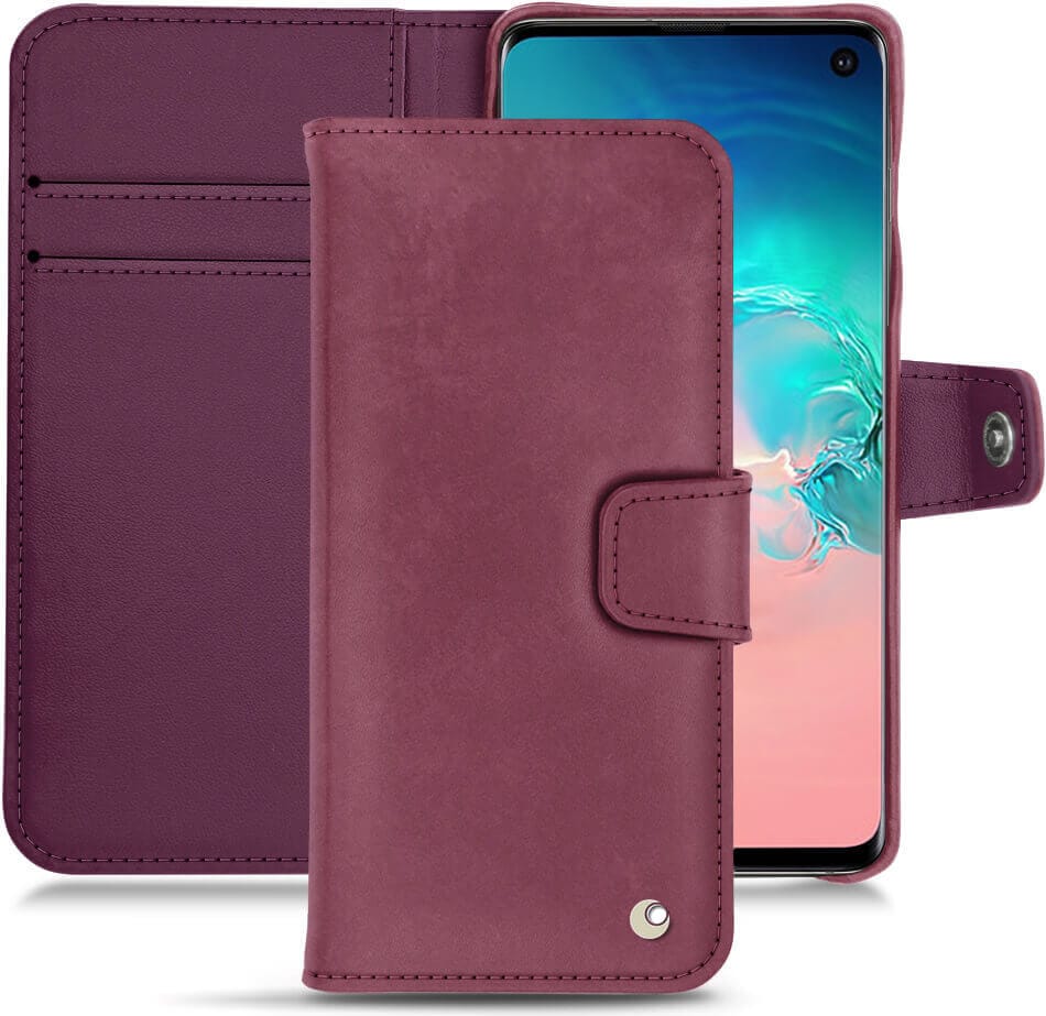 Noreve Lederschutzhülle Wallet (Galaxy S10e), Smartphone Hülle, Violett