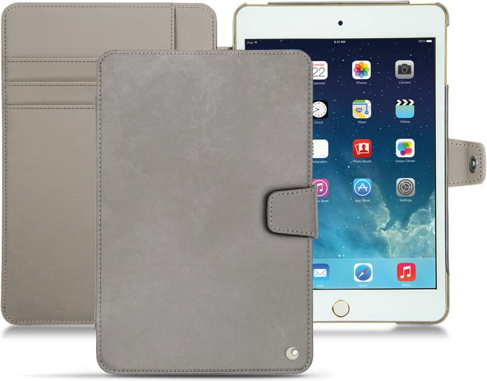 Noreve Lederschutzhülle Wallet (iPad Mini 5), Tablet Hülle, Grau