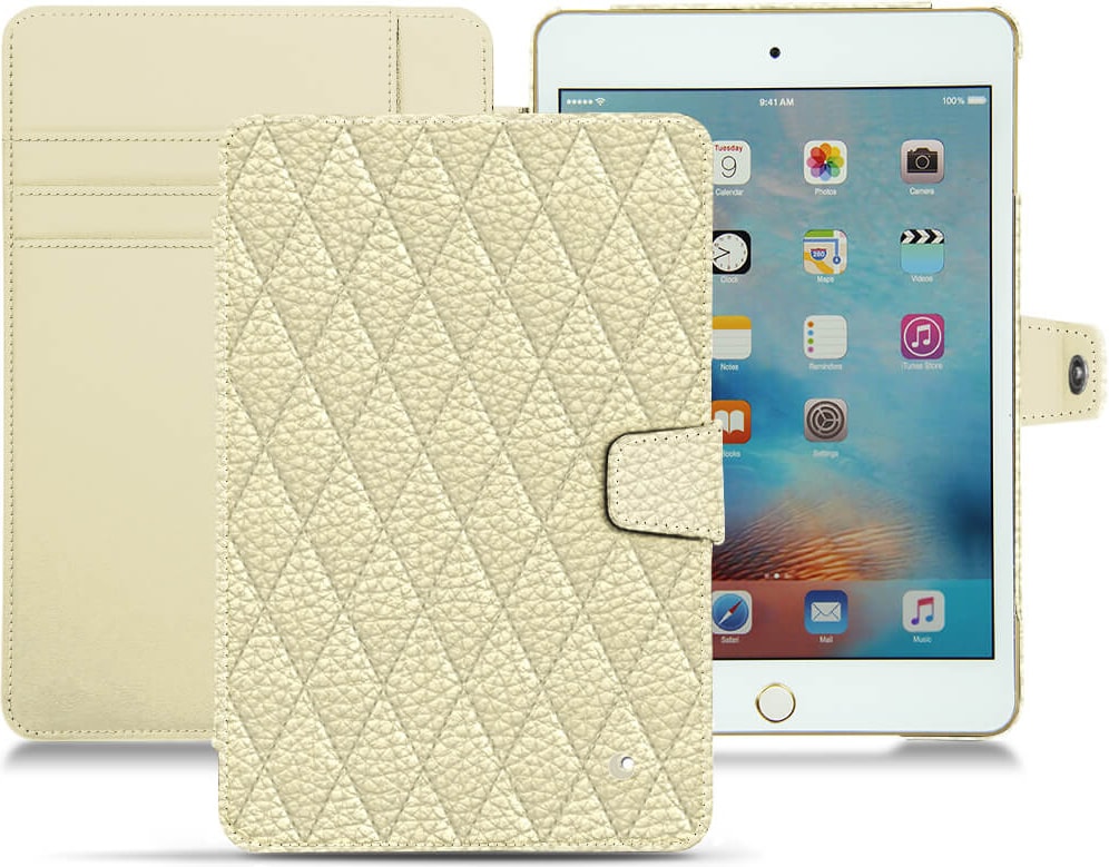 Noreve Lederschutzhülle Wallet (IPad Mini 4), Tablet Hülle, Beige