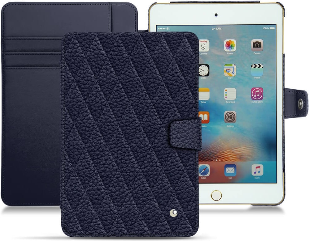 Noreve Lederschutzhülle Wallet (IPad Mini 4), Tablet Hülle, Grau