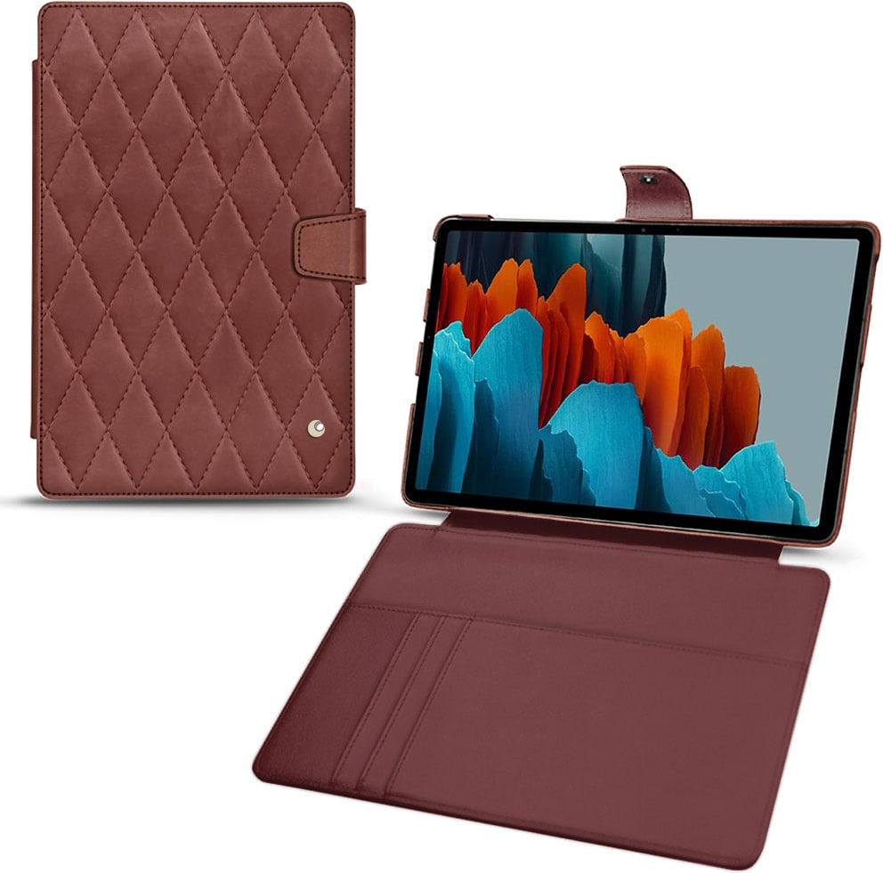 Noreve Lederschutzhülle Wallet (Galaxy Tab S7), Tablet Hülle, Rot