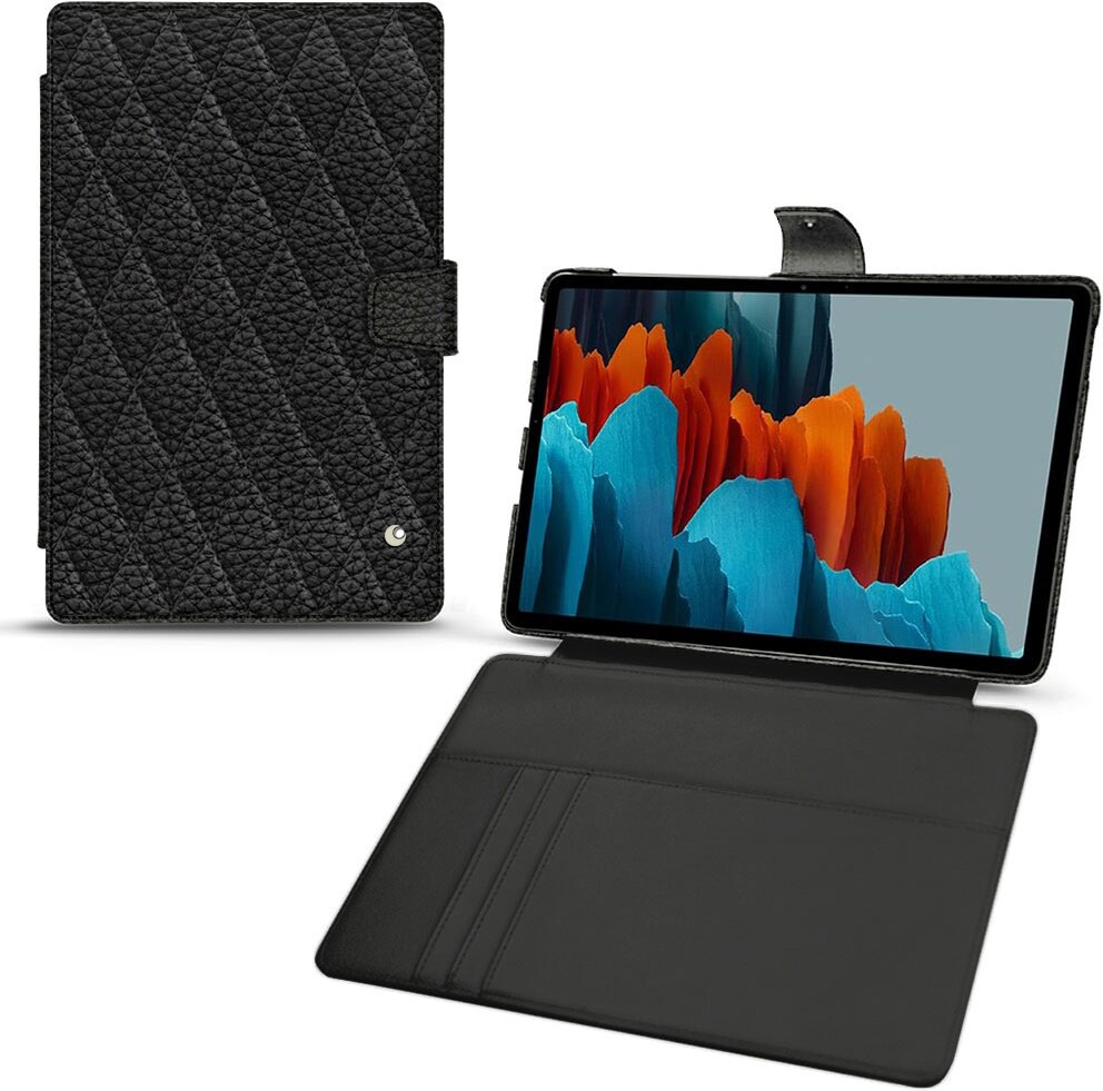 Noreve Lederschutzhülle Wallet (Galaxy Tab S7+), Tablet Hülle, Schwarz