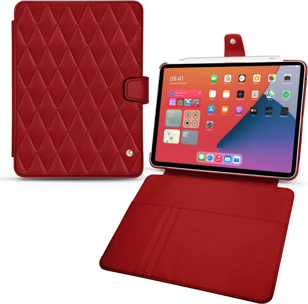 Noreve Lederschutzhülle Wallet (iPad mini 6), Tablet Hülle, Rot