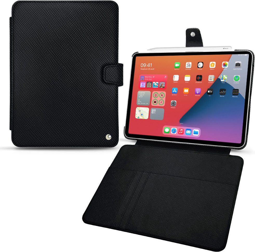 Noreve Lederschutzhülle Wallet (iPad mini 6), Tablet Hülle, Schwarz