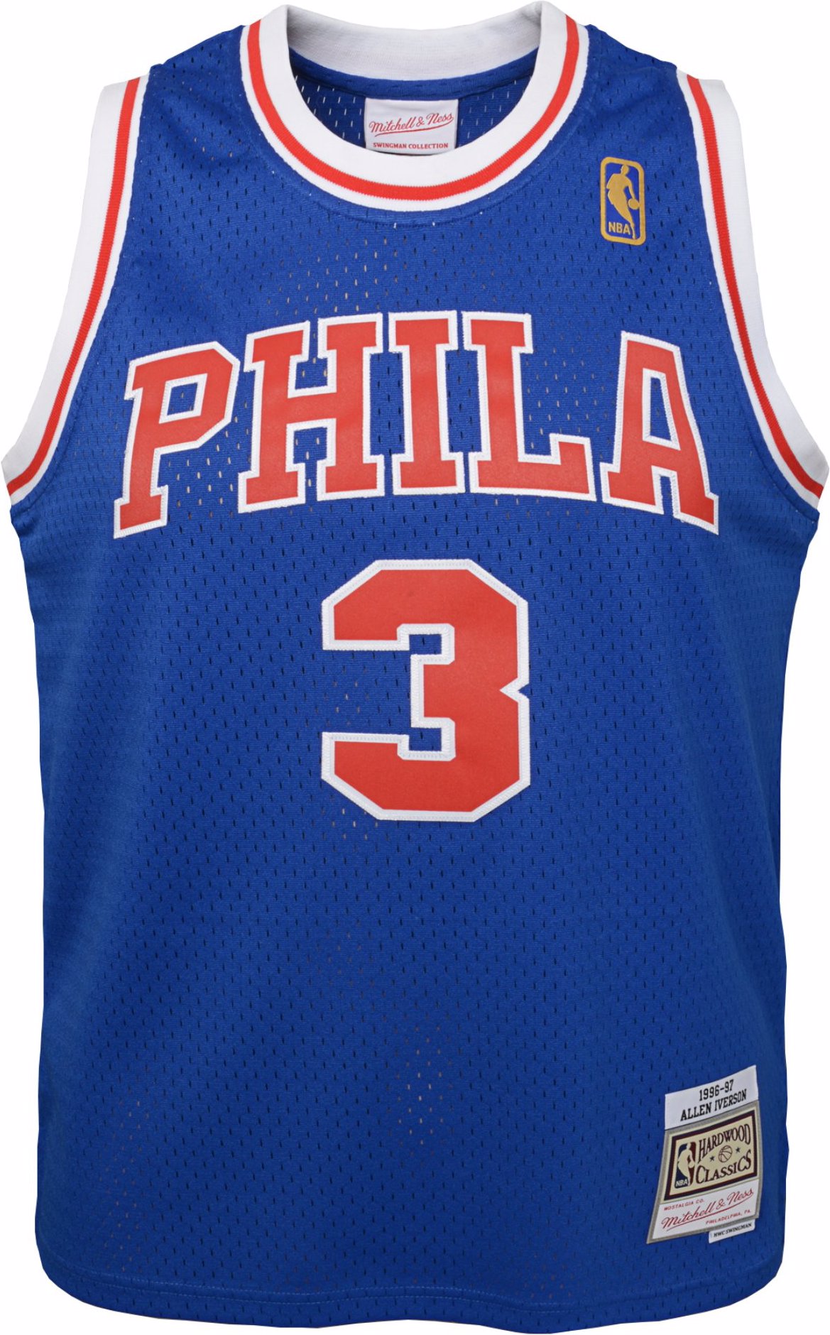 Mitchell & Ness, Jungen, Shirt, Swingman Jersey Philadelphia 76Ers 1996 Allen Iverson, Blau, (170)