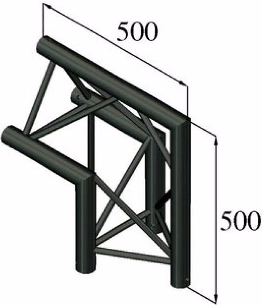 Alutruss TRILOCK S-PAC 24 2-Weg-Ecke 90°/\ schwarz, Montage Lichttechnik, Schwarz