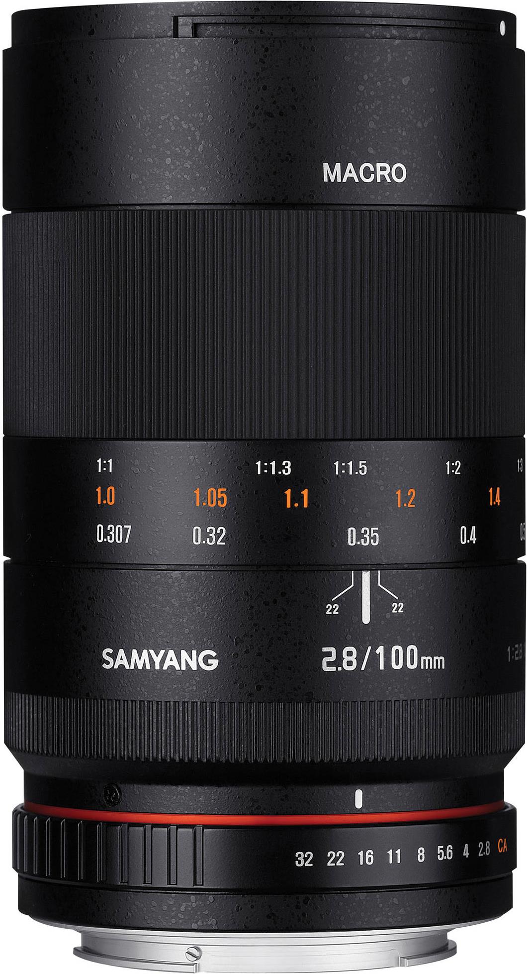 Samyang 100mm f/2.8 ED UMC Makro - Canon EF (Canon EF, Canon EF-S, Vollformat), Objektiv, Schwarz