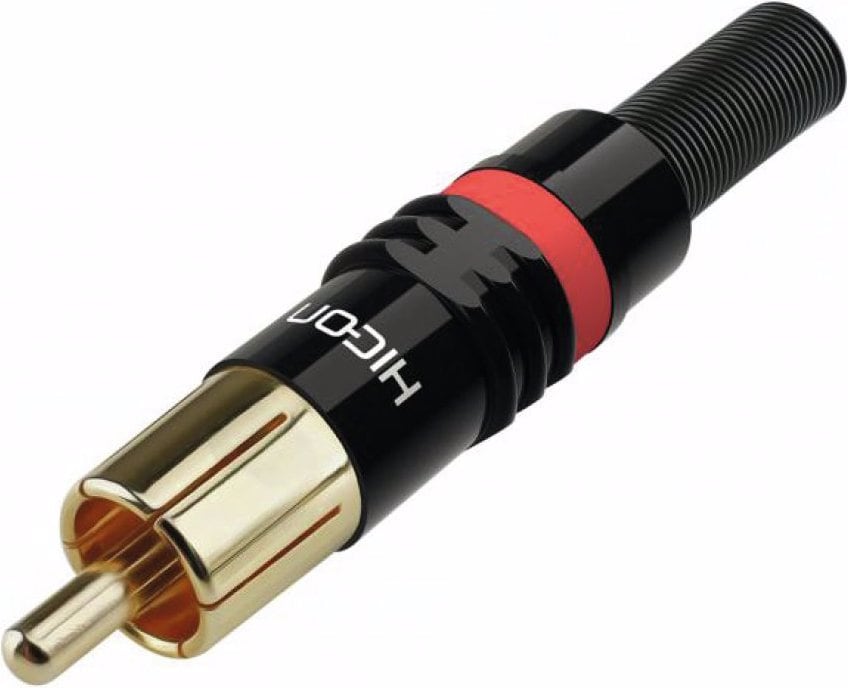 Hicon Cinch Stecker HI-CM03-RED, Audio Stecker, Rot