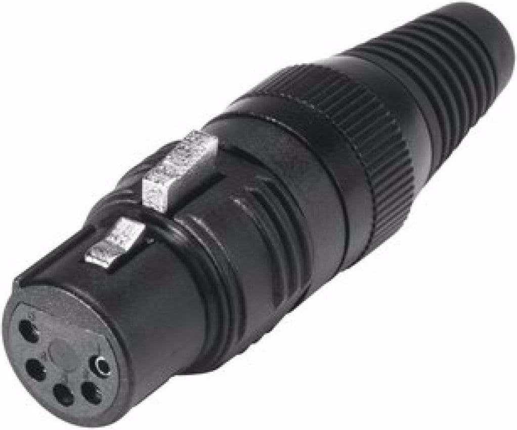 Hicon XLR Buchse 5pol HI-X5CF-G, Audio Stecker, Schwarz