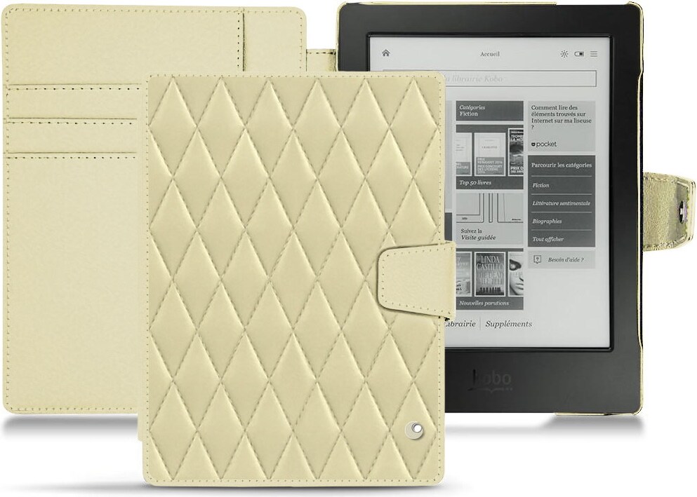 Noreve Lederschutzhülle Wallet (Aura H2O), Tablet Hülle, Beige