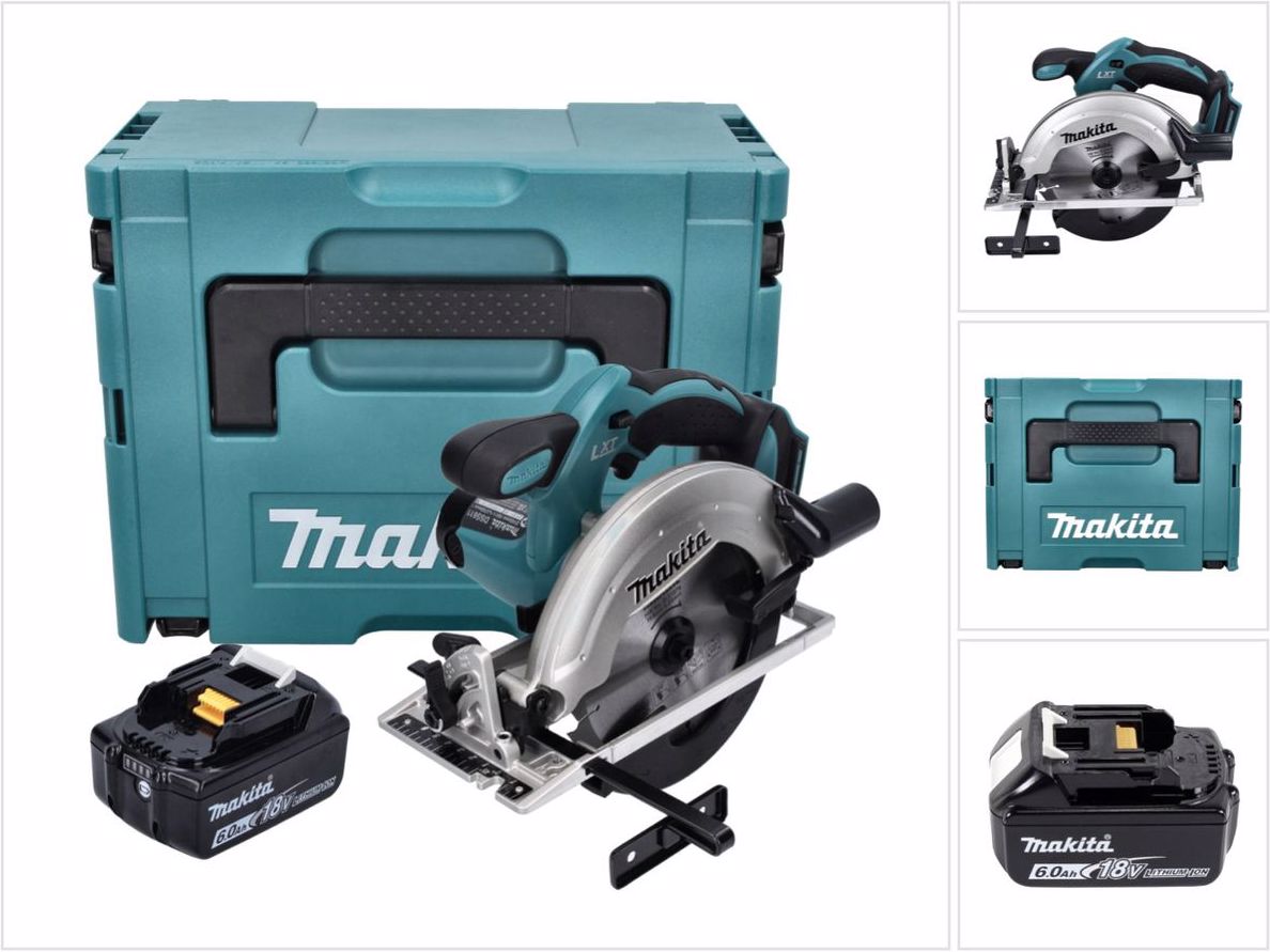 Makita, Handkreissäge, DSS 611 G1J Akku Handkreissäge 18 V 165 mm + 1x Akku 6,0 Ah + Makpac - ohne Ladegerät