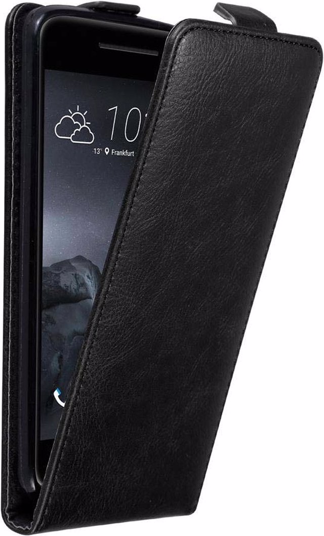 Cadorabo Flip wie Invisible Cover (HTC One A9), Smartphone Hülle, Schwarz