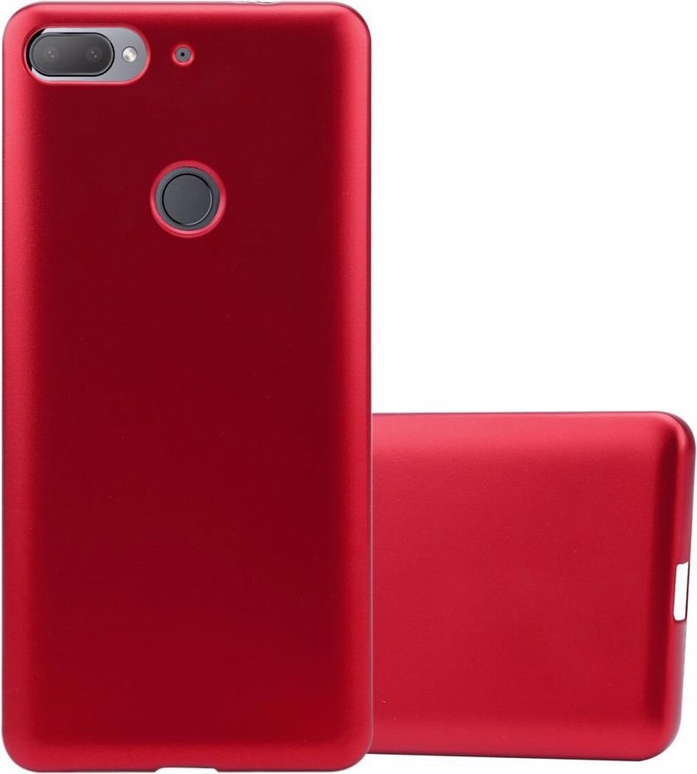 Cadorabo TPU Matt Metallic Cover (HTC Desire 12+), Smartphone Hülle, Rot