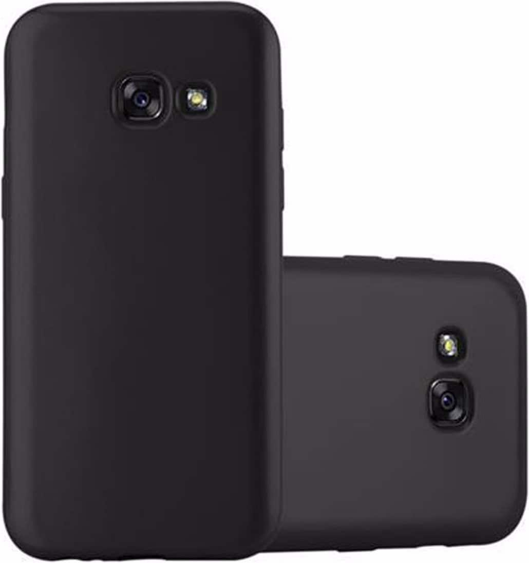 Cadorabo TPU Matt Metallic Cover (Galaxy A5 (2017)), Smartphone Hülle, Schwarz