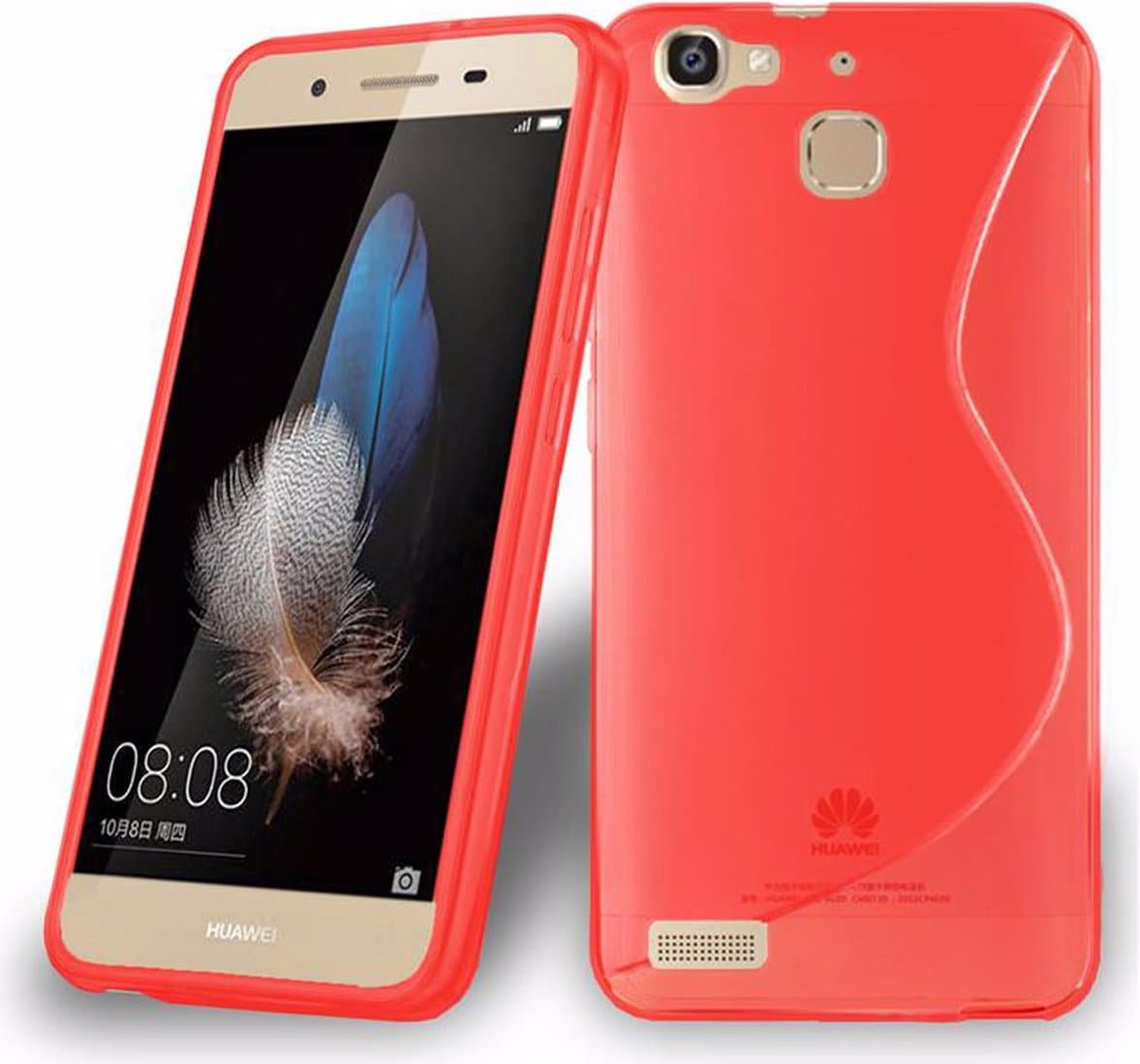 Cadorabo TPU S-Line Cover (Huawei G8 Mini), Smartphone Hülle, Rot