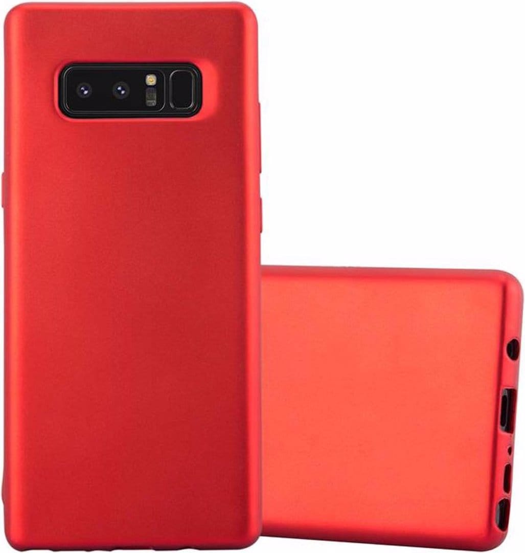 Cadorabo TPU Matt Metallic Cover (Galaxy Note 8), Smartphone Hülle, Rot