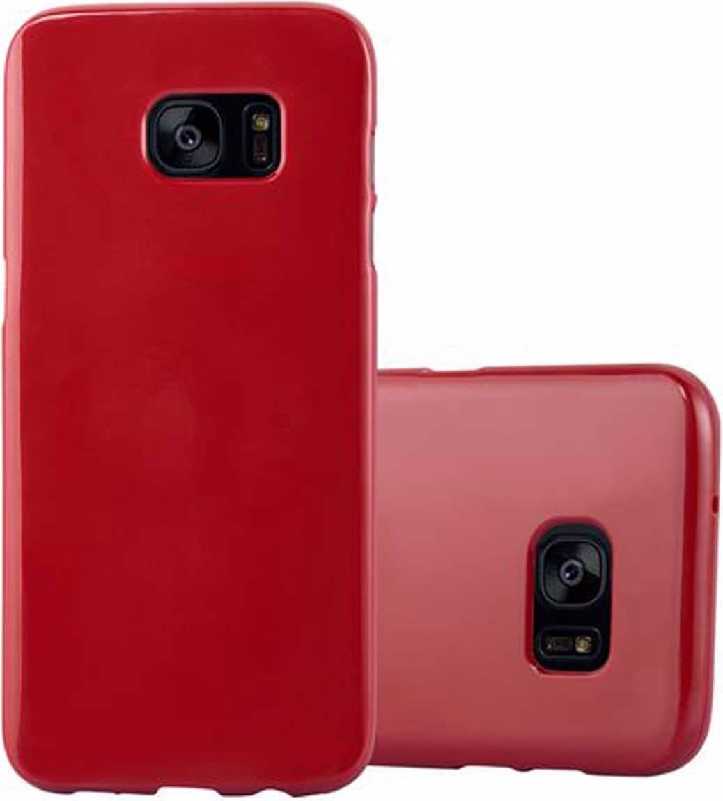 Cadorabo TPU Jelly Cover (Galaxy S7 Edge), Smartphone Hülle, Rot