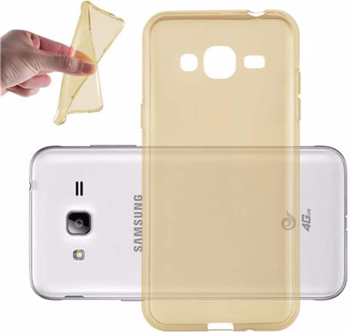 Cadorabo TPU Ultra Slim AIR Cover (Galaxy J3 (2016)), Smartphone Hülle, Gelb