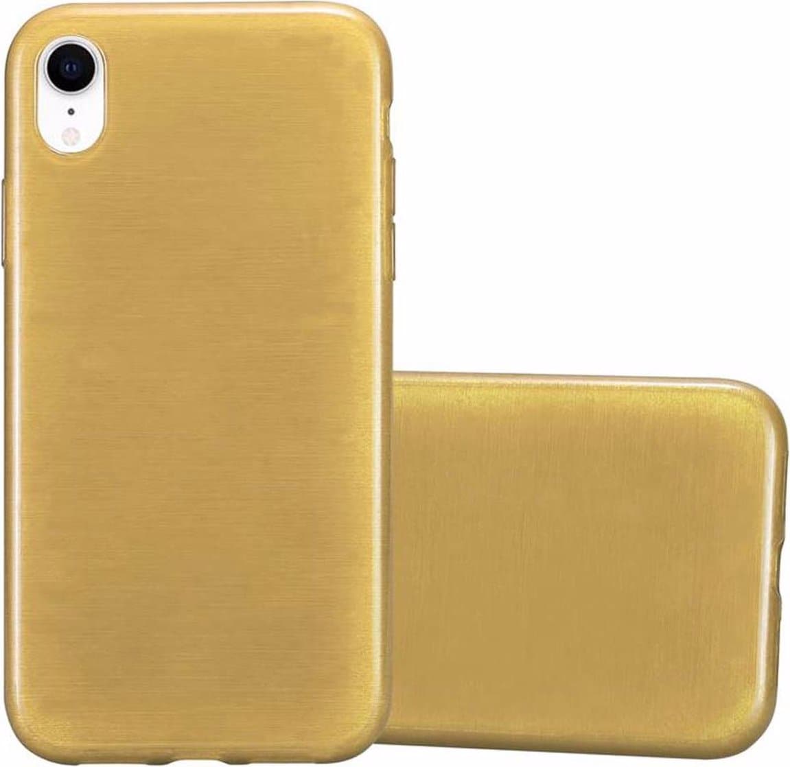 Cadorabo TPU Brushed Cover (iPhone XR), Smartphone Hülle, Gold