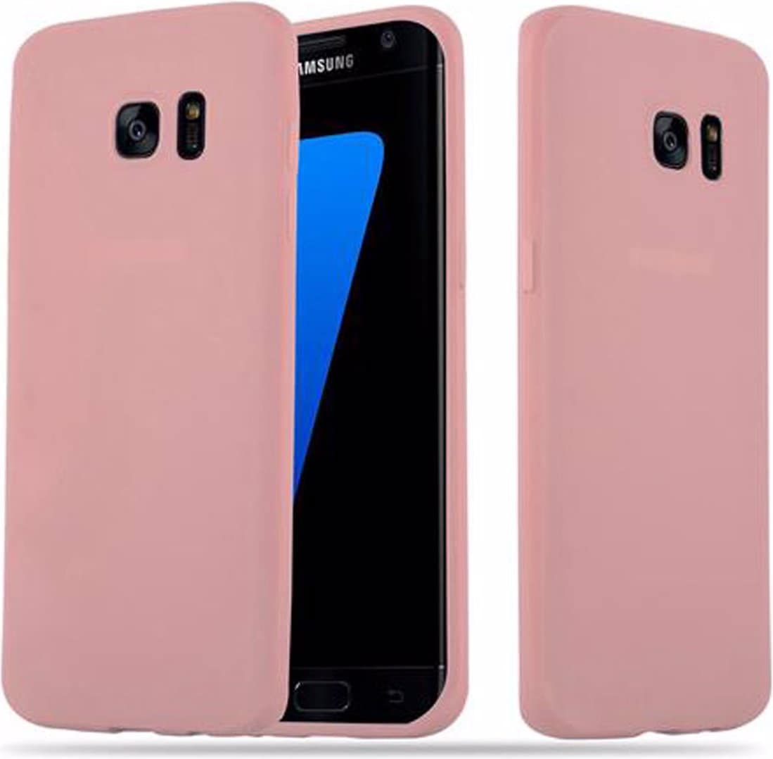 Cadorabo TPU Candy Cover (Galaxy S7 Edge), Smartphone Hülle, Rosa