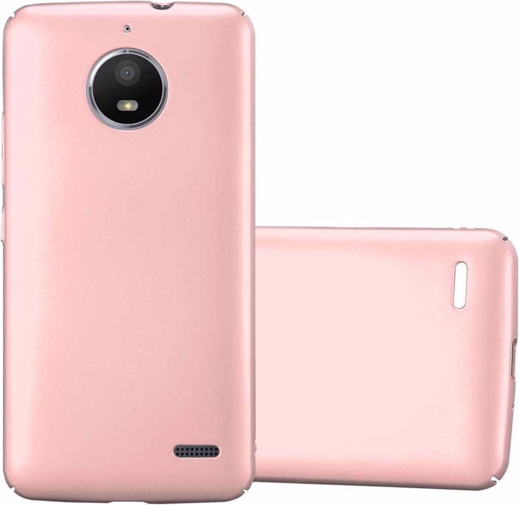 Cadorabo Hard Cover Matt Metall Cover (Motorola Moto E4), Smartphone Hülle, Rosa