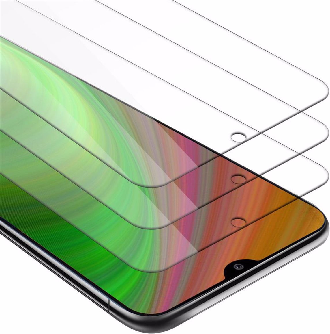 Cadorabo Displayschutzglas (3 Stück, Galaxy A10e), Smartphone Schutzfolie