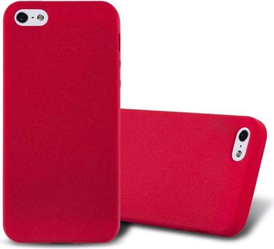 Cadorabo TPU Frosted Cover (5S, iPhone 5), Smartphone Hülle, Rot