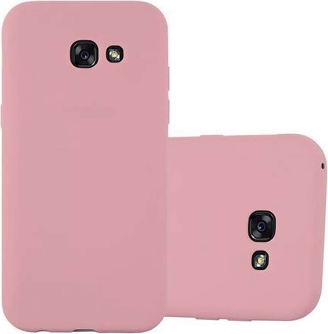 Cadorabo TPU Candy Cover (Galaxy A3 (2017)), Smartphone Hülle, Rosa