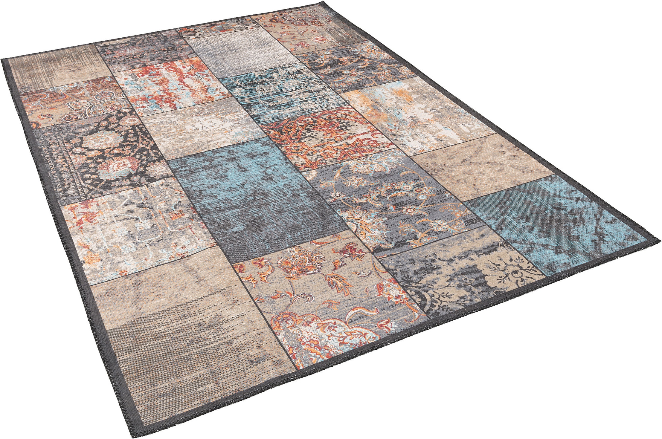 Pergamon, Teppich, Vintage Designerteppich Finesse Barock Patchwork (80 x 150 cm)