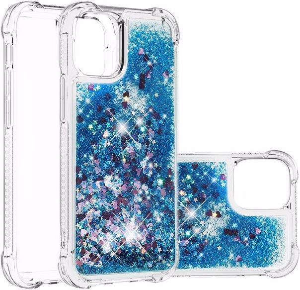 MU Style Glitter Softcase Hülle (iPhone 13 Pro Max), Smartphone Hülle, Blau