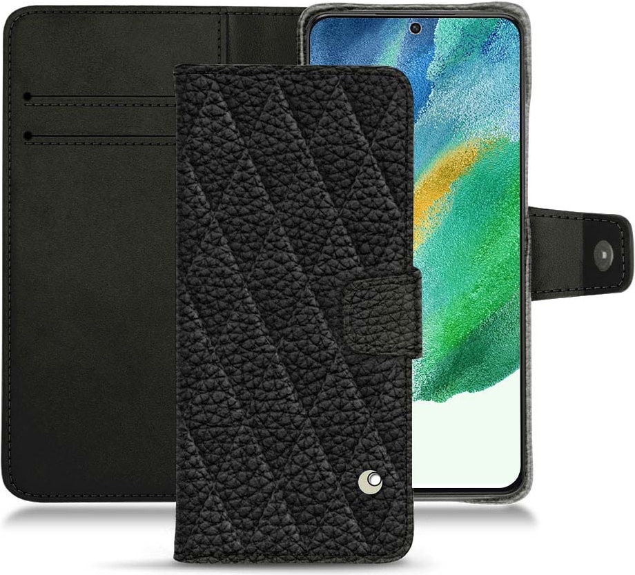 Noreve Lederschutzhülle Wallet (Galaxy S21 FE), Smartphone Hülle, Schwarz