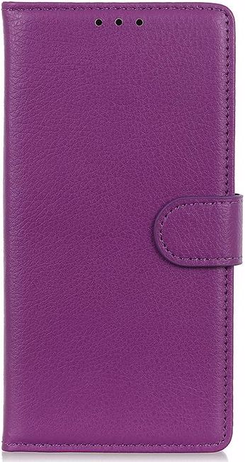 MU Classic Litchi Leder Bookcover Series (OnePlus 10 Pro), Smartphone Hülle, Violett