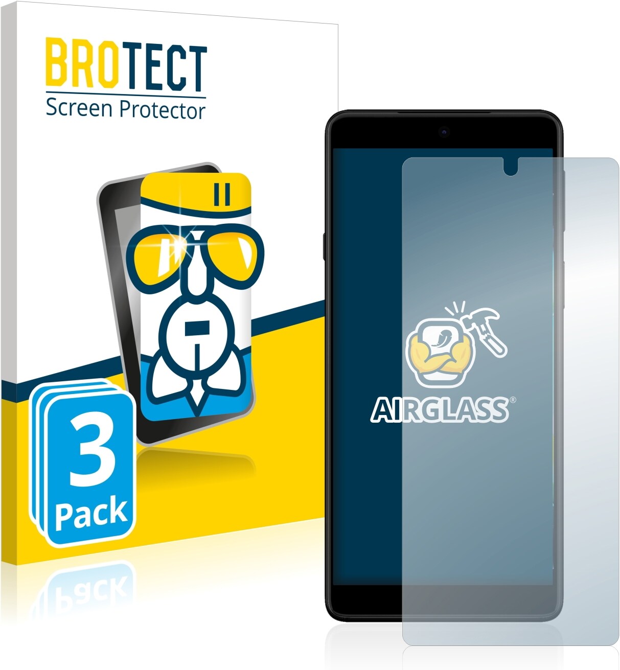 BROTECT AirGlass Panzerglasfolie (3 Stück, Motorola Edge 20), Smartphone Schutzfolie, Transparent