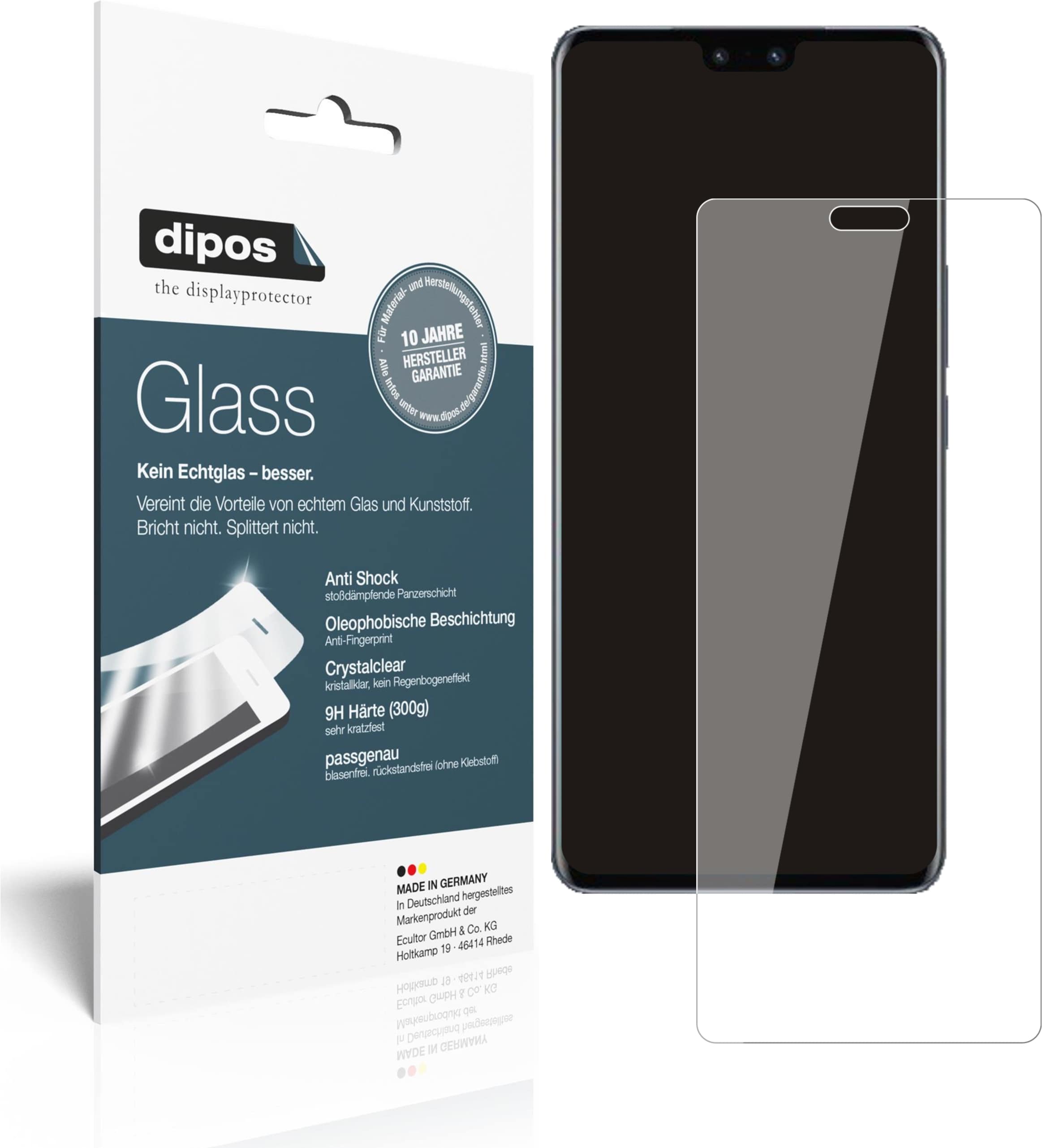 Dipos Displayschutz Anti-Shock (2 Stück, Vivo V23 Pro), Smartphone Schutzfolie, Transparent