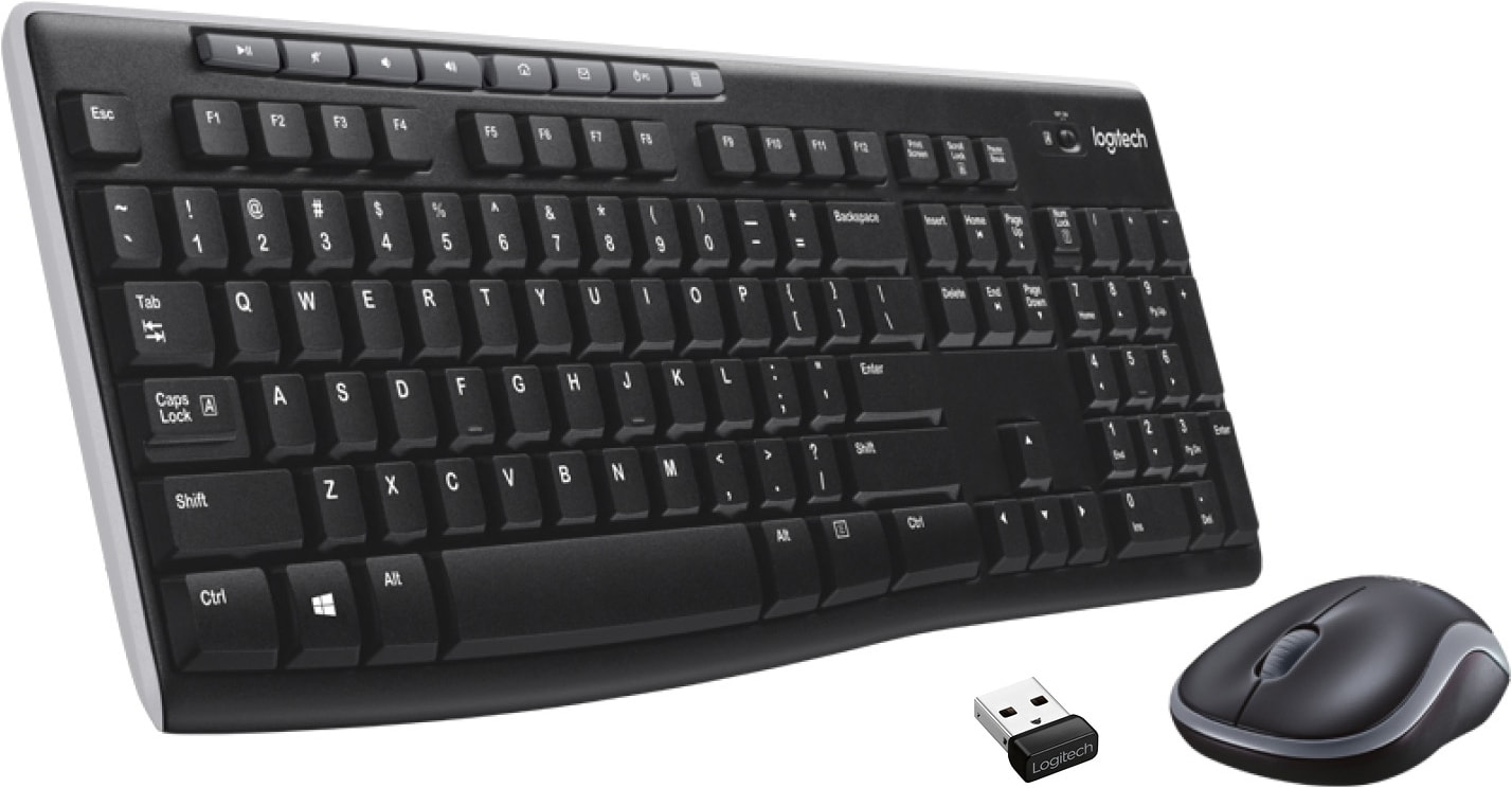 Logitech MK270 (Eng. Int., Kabellos), Tastatur, Schwarz