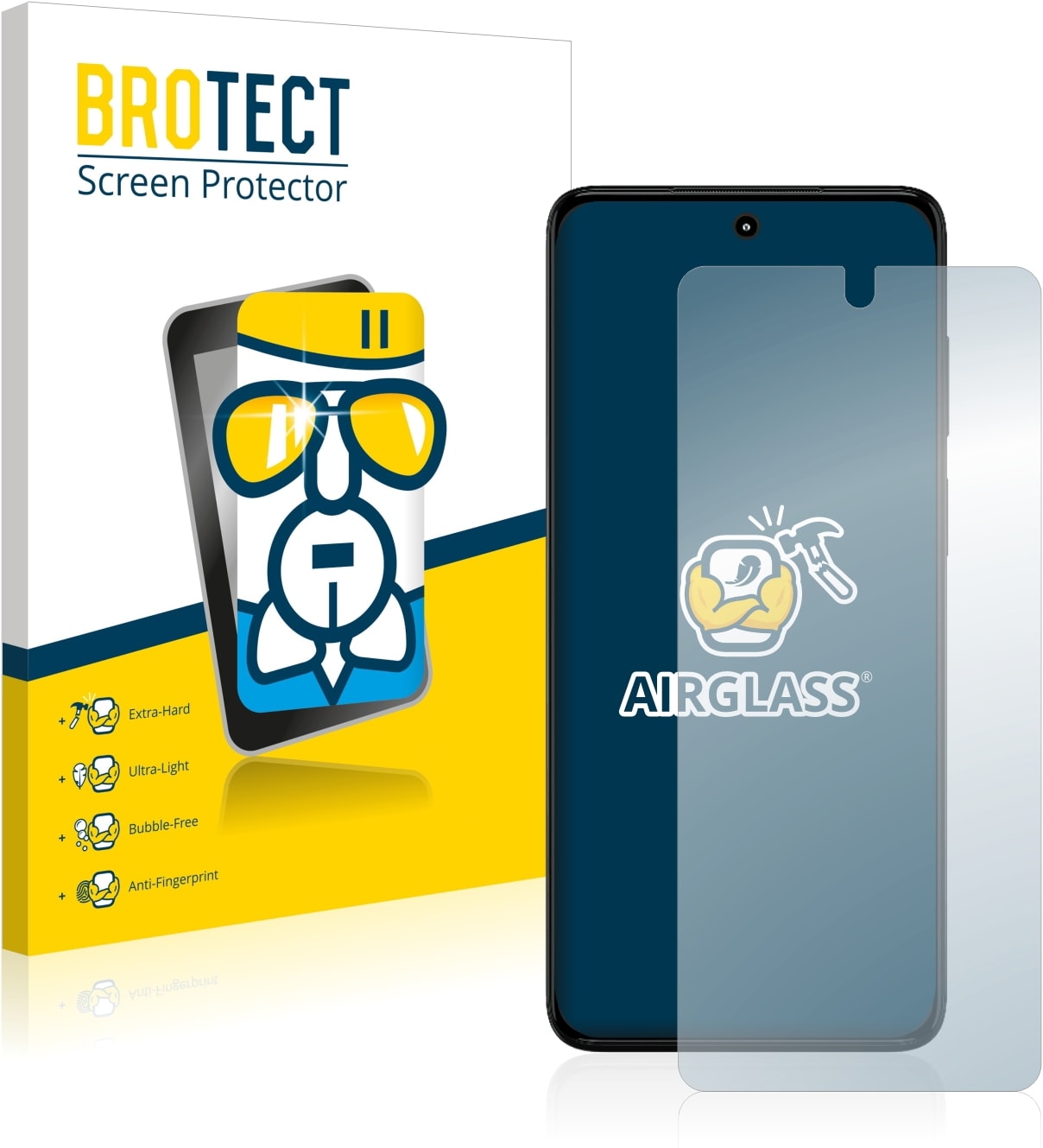 BROTECT AirGlass Panzerglasfolie (1 Stück, Moto G82), Smartphone Schutzfolie, Transparent