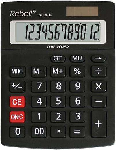 Rebell, Taschenrechner, Desktop calculator REBELL 8118-12 (Batterien, Solarzellen)